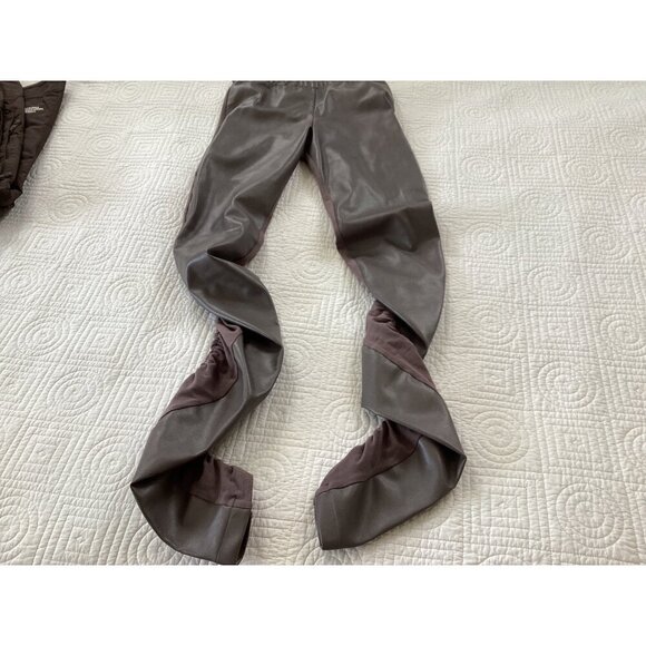 PLANET by Lauren G Designer Luxury Vegan Leather “Sexy Leggings” Ruched size 1 - Picture 5 of 12